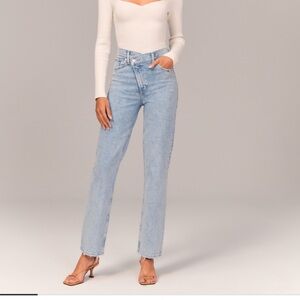 Cross-band Ultra High-Rise 90s straight Jean. Abercrombie